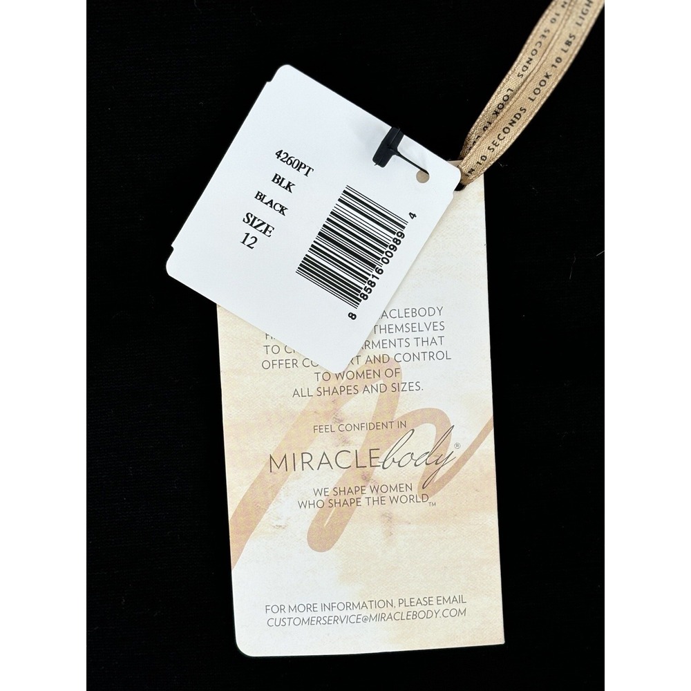 Miraclebody by Miraclesuit Black Ponte Leggings Size 12 Tummy Control NWT - Picture 8 of 10